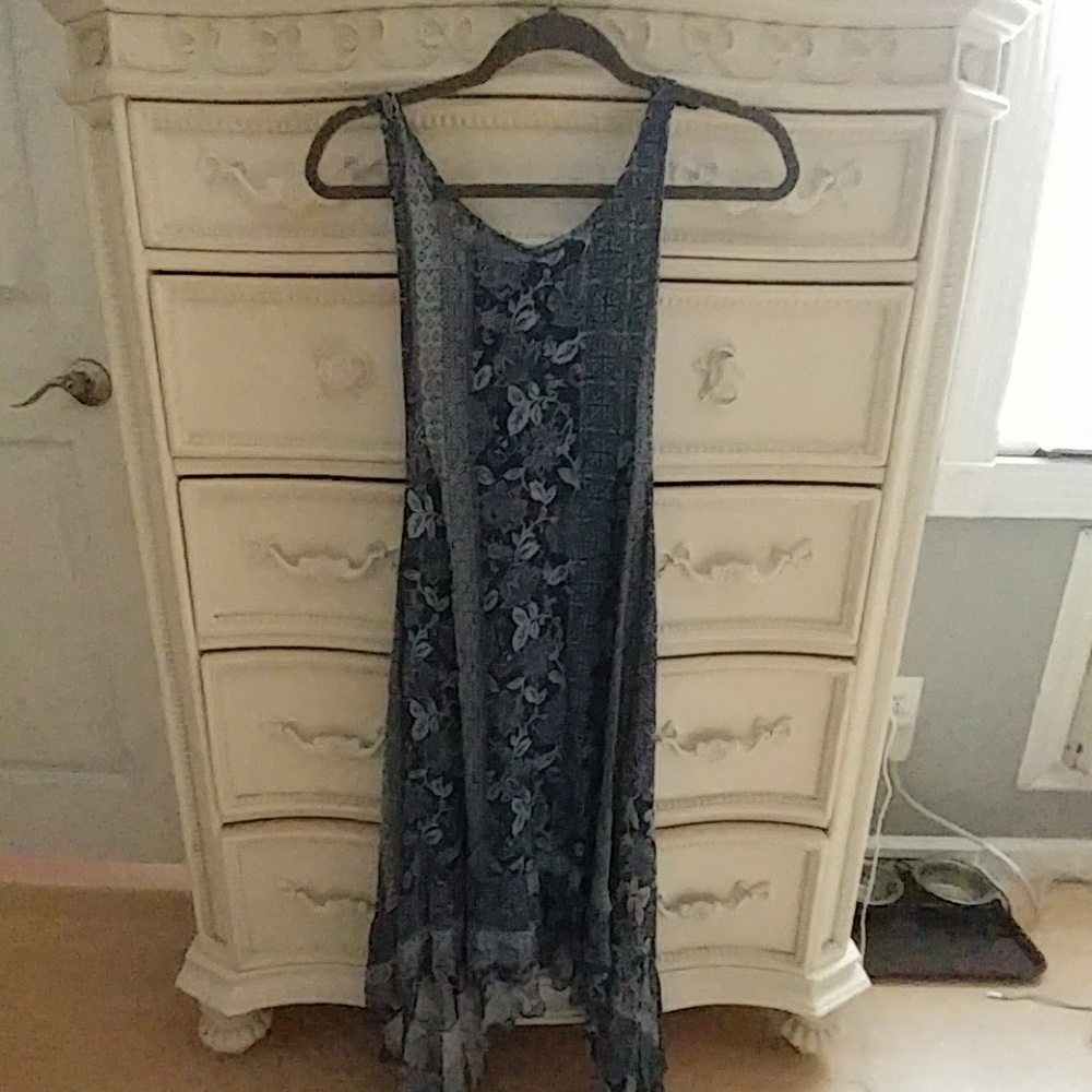 SOLD Blue floral open sides ANAMA dress